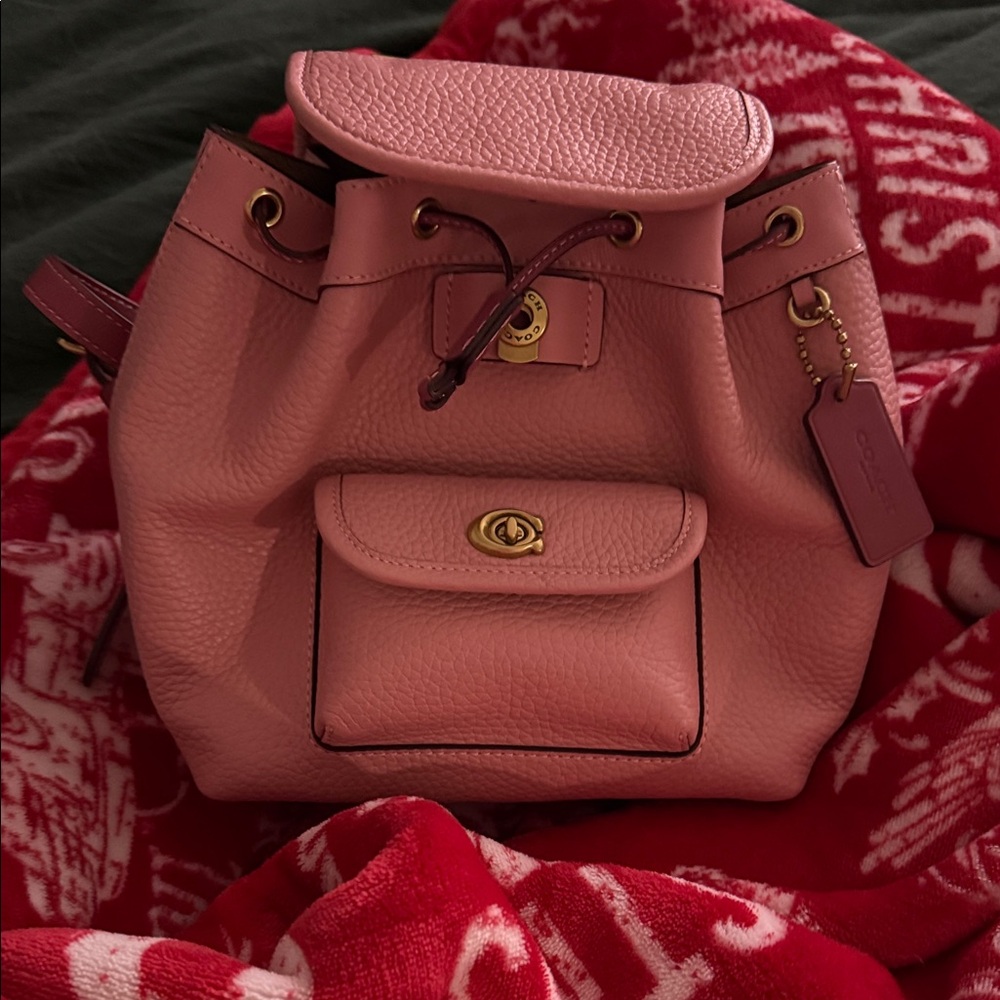 Coach Pink Leather Backpack